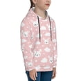 thumbnail image 3 of Disketp Rabbit And Cloud Youth Hoodie Sweatshirt for Boys Girls Kids Pullover Hooded Classic Casual Essentials Hoodie-Small, 3 of 6