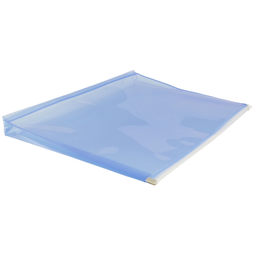 JAM Paper Plastic Envelopes with Zip Closure, Letter Booklet, 9 3/4 x 13, Blue, 3/Pack