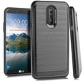thumbnail image 2 of Compatible for LG Stylo 4 Case, LG Q Stylus Case, with [Tempered Glass Screen Protector] SOGA Hybrid Dual Layer Brushed Armor Protective Shockproof Phone Cover (Black), 2 of 4