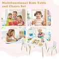 thumbnail image 6 of Costway Flower-shaped Kids Table Set with 2 Child-sized Chairs Solid Pine Wood Legs White, 6 of 10