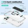 thumbnail image 4 of ELEHOLD Transparent Phone Case For iPhone 16 Pro, Slim Wrist Strap Invisible Kickstand Mag-Safe Magnetic Charging Drop Protection Shockproof Clear Phoen Case ,Black, 4 of 7