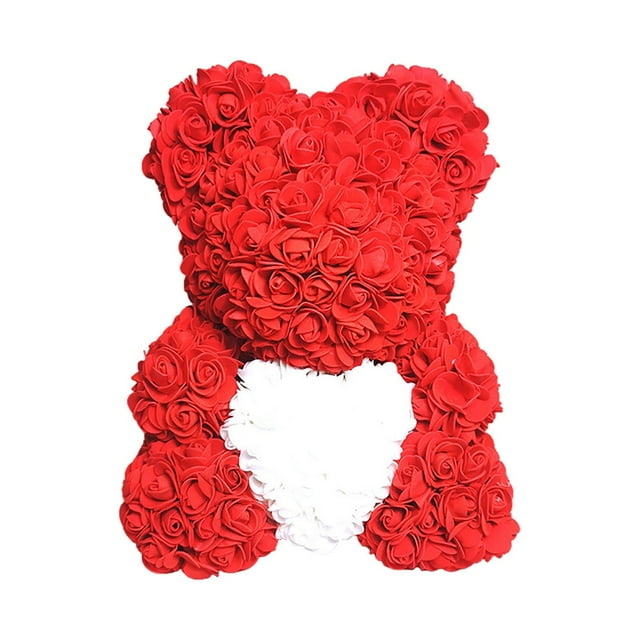 Rose Bear Faux Flower Handmade Mid Festival Gift Finished