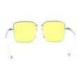 thumbnail image 2 of Bottom Half Rim Rectangular Retro Hipster Sunglasses Clear Silver Yellow, 2 of 4