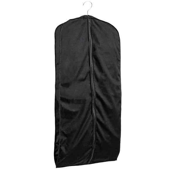 45'' Breathable Black Cotton Poplin (Black Trim) Garment Bag - 1 Count - Basic LTD