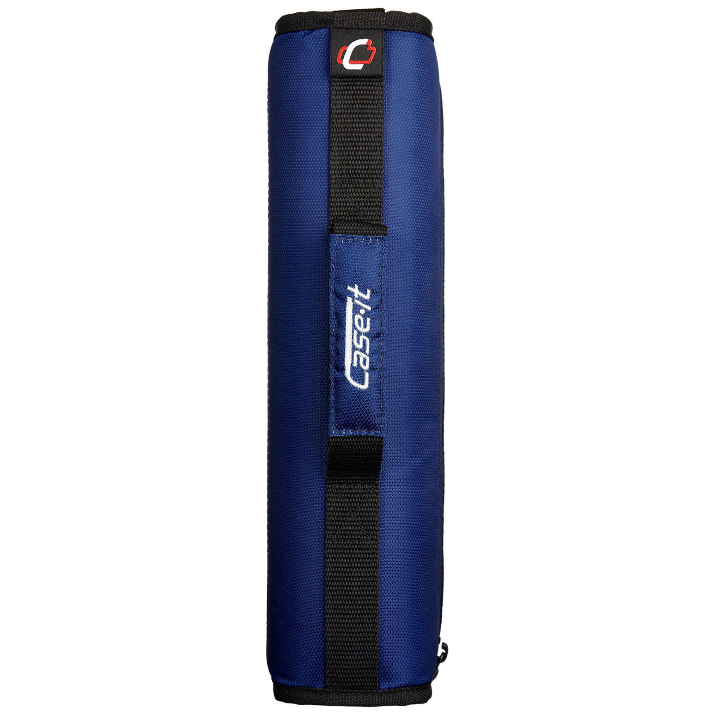 Case•it Dual, Two 1.5 Inch D-Ring Zipper Binder, 3-inch Capacity, With Two hold-down pages, Assembled Product Height 13", Dual-132 Blue