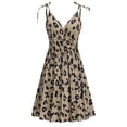 thumbnail image 2 of DHFJKG Summer Dresses For Women Leopard Beach Dress With Pocket V Neck Spaghetti Strap Casual Mini Sundress Versatile Dresses, 2 of 6