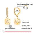 thumbnail image 2 of TINGN Small Initial Earrings for Women S925 Sterling Silver Post Small Dangle Hoop Earrings, 2 of 5
