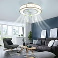 thumbnail image 6 of 20'' Caged Low Profile Ceiling Fan with Light, Flush Mount Farmhouse Quiet Fandelier with Remote Control, 3 Color/3 Wind Speed/Timer, Small Gold Enclosed Bedroom Kitchen Ceiling Fan, 6 of 9