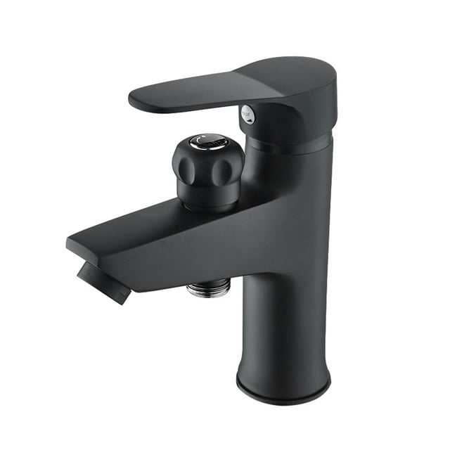 Wosthever Llave de paso para baño, fácil instalación y moderno accesorio de baño para lavabo de doble Decoración del hogar Negro