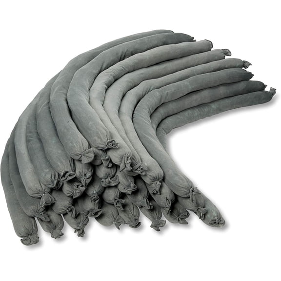 Universal Absorbent Socks – Snake for Oil and Water – 3” x 48” – Absorbing up to 30 Gallons – Super Poly Sock Absorber for Spill by Garage Door or Basement Floor – Pack of 30 (30)