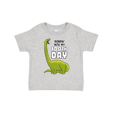 

Inktastic School Roarin into My 100th Day Brontosaurus Gift Toddler Boy or Toddler Girl T-Shirt