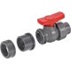 thumbnail image 4 of 32mm ID Double Union Ball Valve, 2 Pack PVC Socket Type Shut-off Valve Switch for Water Flow Control, Gray, 4 of 4