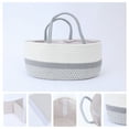 thumbnail image 3 of Unique Bargains 1 Pcs Woven Storage Basket Shelf Storage Bin with Handles for Home Grey, 3 of 6