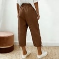 thumbnail image 5 of Axiiglly Womens Capri Pants High Rise Adjustable Waist Cropped Pants with Pockets, Gifts for Her, S-3XL, 5 of 9