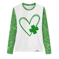 thumbnail image 4 of Charella Long Sleeve Shirts for Women St Patricks Day Shirt Crewneck T-shirts 2025 Trendy Bling Bling Tops,Green,XL, 4 of 4