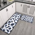 thumbnail image 2 of Blue and Dark Blue Leopard Pattern Kitchen Rugs Sets Of 2,Anti Fatigue Kitchen Mat Rugs Non Slip Washable,Decorative Kitchen Floor Mats for Kitchen,Sink,Laundry,17"X30"+17"X47", 2 of 7