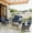 Brown/Blue, variant on PARKWELL 5-Piece Outdoor Patio Conversation Furniture Set for Backyard, Deck w/Wicker Rocking Chairs Matching Side Table,Loveseat,Coffee Table, Seat Cushions