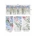 thumbnail image 3 of Blue Spring Floral Curtain Valance for Windows/Living Room/Kitchen/Bathroom/Café, Short Rod Pocket Tier Curtain Window Panel Green Summer Botanical Watercolor Flower Topper Curtain 54''x18'', 3 of 6