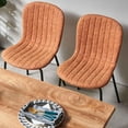 thumbnail image 3 of NORDICANA 47 in Rectangular Dining Room Table Set with Upholstered Faux Leather Dining Chairs for 4 Person, 5-Piece Brown PU Side Table and Chairs Set, 3 of 5