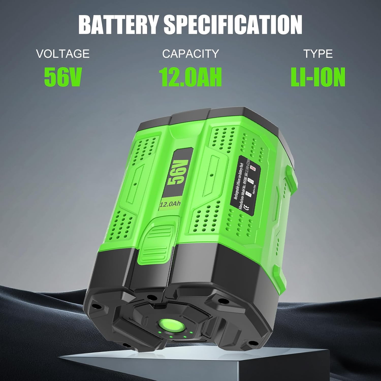 Enermall 56V 12000mAh Replacement Battery for EGO 56V Battery BA2800T Compatible with EGO 56 Volt Battery Tools Lawn Mower Leaf Blower