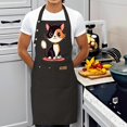 thumbnail image 4 of Kitchen 2 Pack Bib Apron - Adjustable with Cartoon Cat Design White Face & Orange on Red Background 2 Pockets Perfect for Cooking & Chef Use for Men & Women, 4 of 6