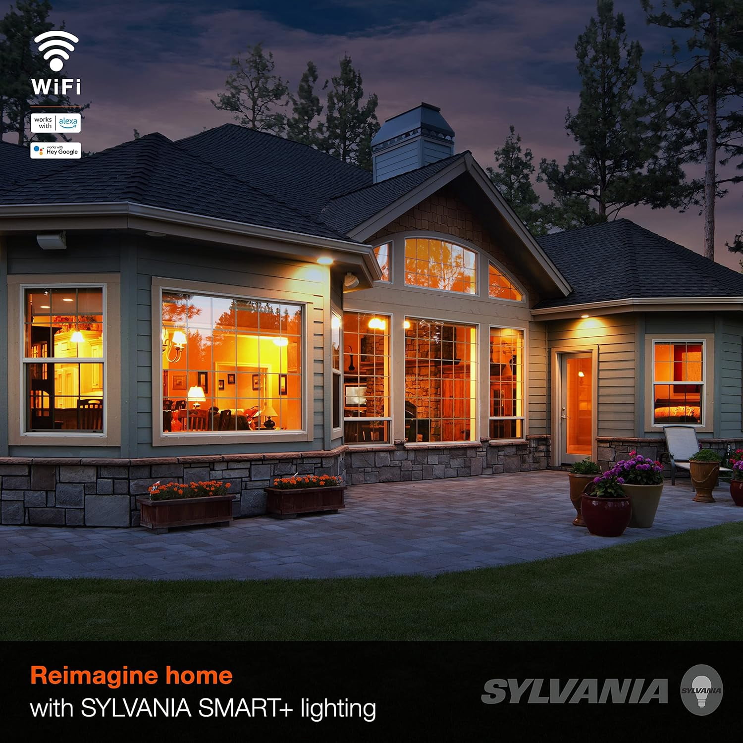 Sylvania Smart+ Full Color Dimmable LED Light Bulbs, 800 Lumens, 4 Pack