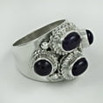 thumbnail image 3 of Natural Amethyst Engagement Ring, Real 925 Sterling Silver, Round Oval Multiple Stone Ring, Statement Ring, Healing&nbsp;Stones Ring, Couples Gifts, Valentines Day Gifts For Women (amethyst, 7), 3 of 5