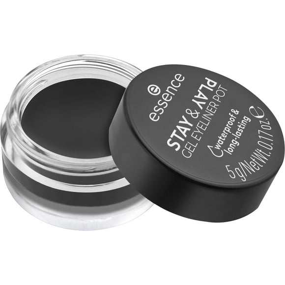 essence | Stay & Play Gel Eyeliner Pot | Waterproof Long Lasting Highly Pigmented | Vegan & Cruelty Free (01 | Black)