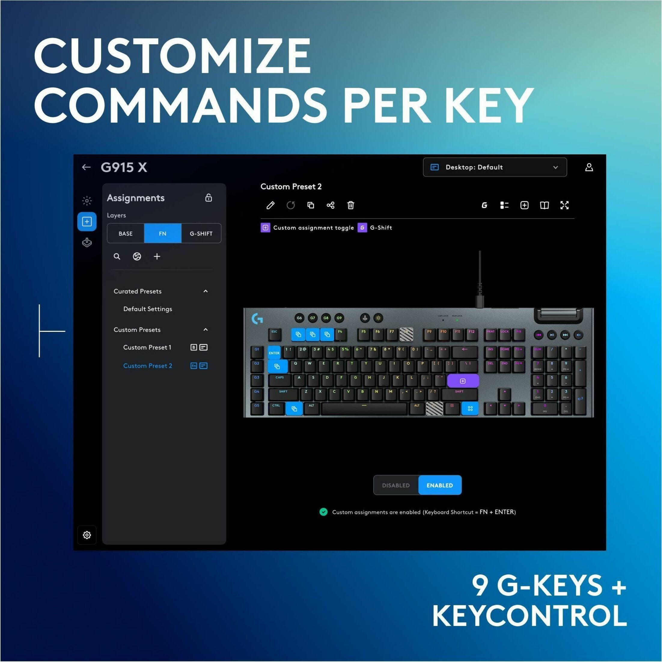 Logitech G915 X LIGHTSPEED Tactile Full-Sized Wired Gaming Keyboard