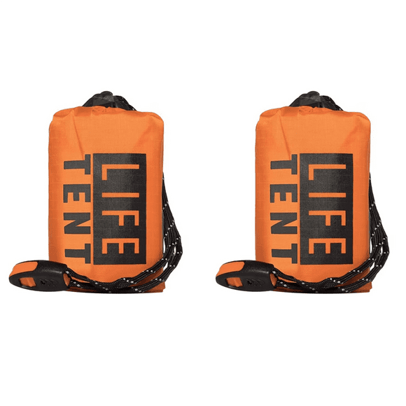 2X Insulated Emergency Tent 2 Person Waterproof Emergency Life Saving Insulated Includes Life Whistle Ripstop Tent