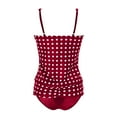 thumbnail image 4 of pimelu Bathing Suit Womens Swimsuits Two Piece Swimsuits for Women Modest Swimsuits Womens Tankini Sets Summer Fashion Polka Dot Print Plus Size Swimwear Tank Top Swimsuit with Trunks, 4 of 5