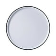 thumbnail image 5 of Gibson Home Folsom Shores 12 Piece Unbreakable Modern Melamine Plates and Bowls Dinnerware Set - Outdoor, Camping, & Everyday Use - White W/ Black Rim, 5 of 10