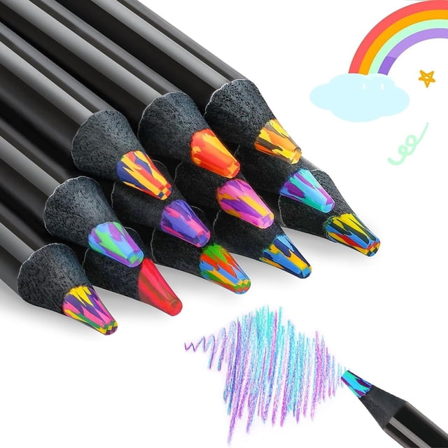 Lápices Arco Iris Premium de Colores Negro para Dibujo Artístico