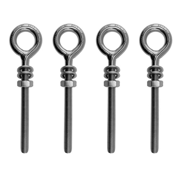 US STAINLESS 4 Pieces Stainless Steel 316 M5 Eye Bolt 5mm x 50mm (3/16" x 2") Marine Grade Pitch of 0.8