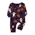 thumbnail image 3 of Halloween Pajamas, Halloween Matching Family Pajamas Black White Ghost Pumpkin Print Long Sleeve 2Pcs Pj Set Soft Sleepwear Nightwear Loungewear Holiday Party Costume Festive Spooky Season for Family, 3 of 4