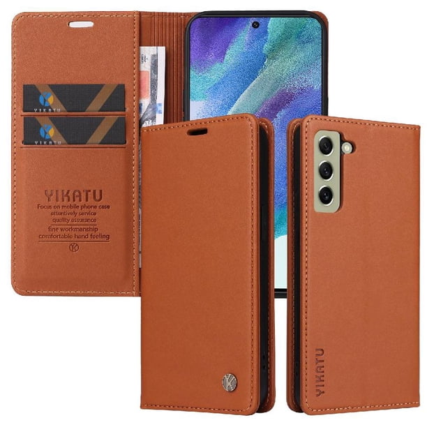 Funda para Samsung Galaxy S21 FE Estuche de Cuero PU Tipo Cartera con Ranuras para Tarjetas y Cierre Magnético