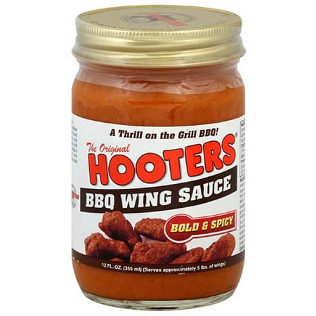 Hooters Bold & Spicy BBQ Wing Sauce, 12 fl oz, (Pack of