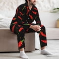 thumbnail image 5 of Mens Pajamas Set, Chili Pepper polka dots Button Down Long Sleeve Loungewear Sleepwear Pjs sets for Men, 5 of 5