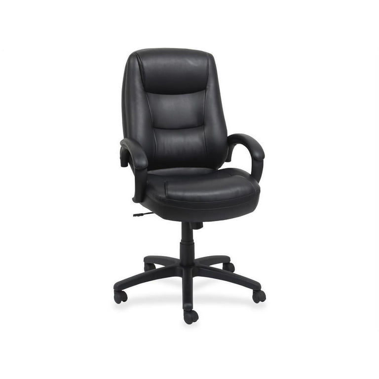 Lorell Westlake Series Executive High-Back Chair - Black Leather Seat - Black Polyurethane Frame - High Back - Black - 1 Each Lorell Westlake Series Executive High-Back Chair - Black Leather Seat - Black Polyurethane Frame - High Back - Black - 1 Each