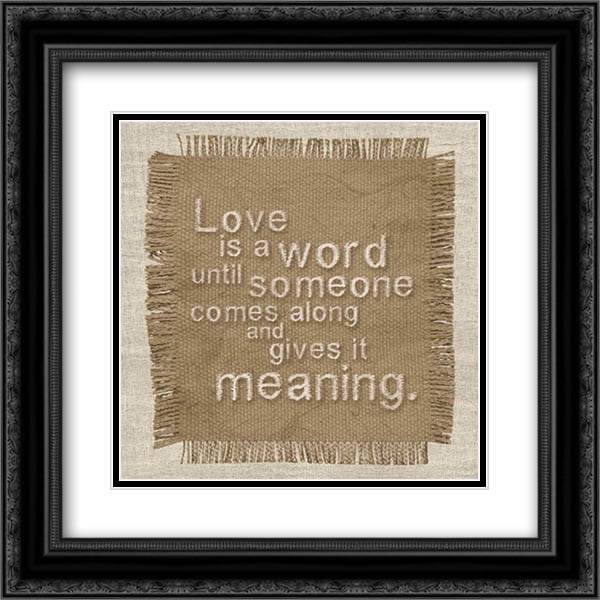 Burlap Meaning 2x Matted 20x20 Black Ornate Framed Art Print by Gibbons