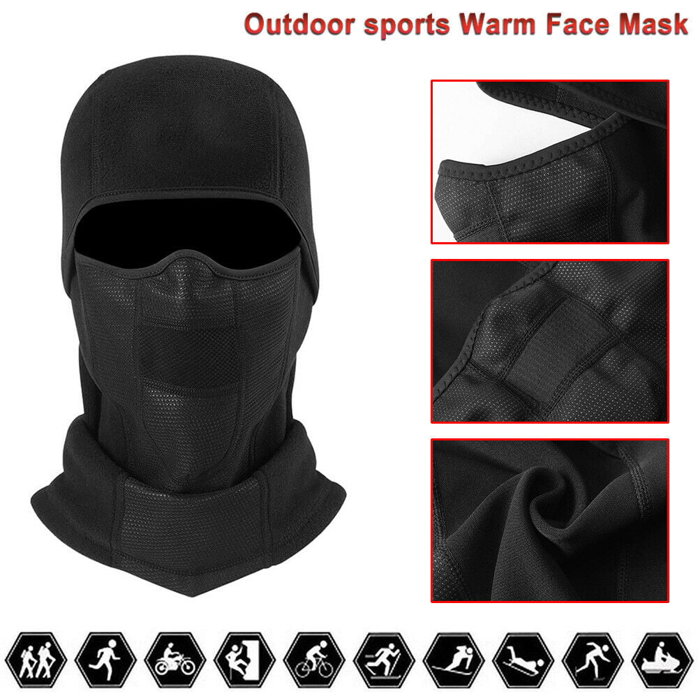 Winter Thermal Fleece Waterproof Windproof Full Face Mask Hat Neck Balaclava 
