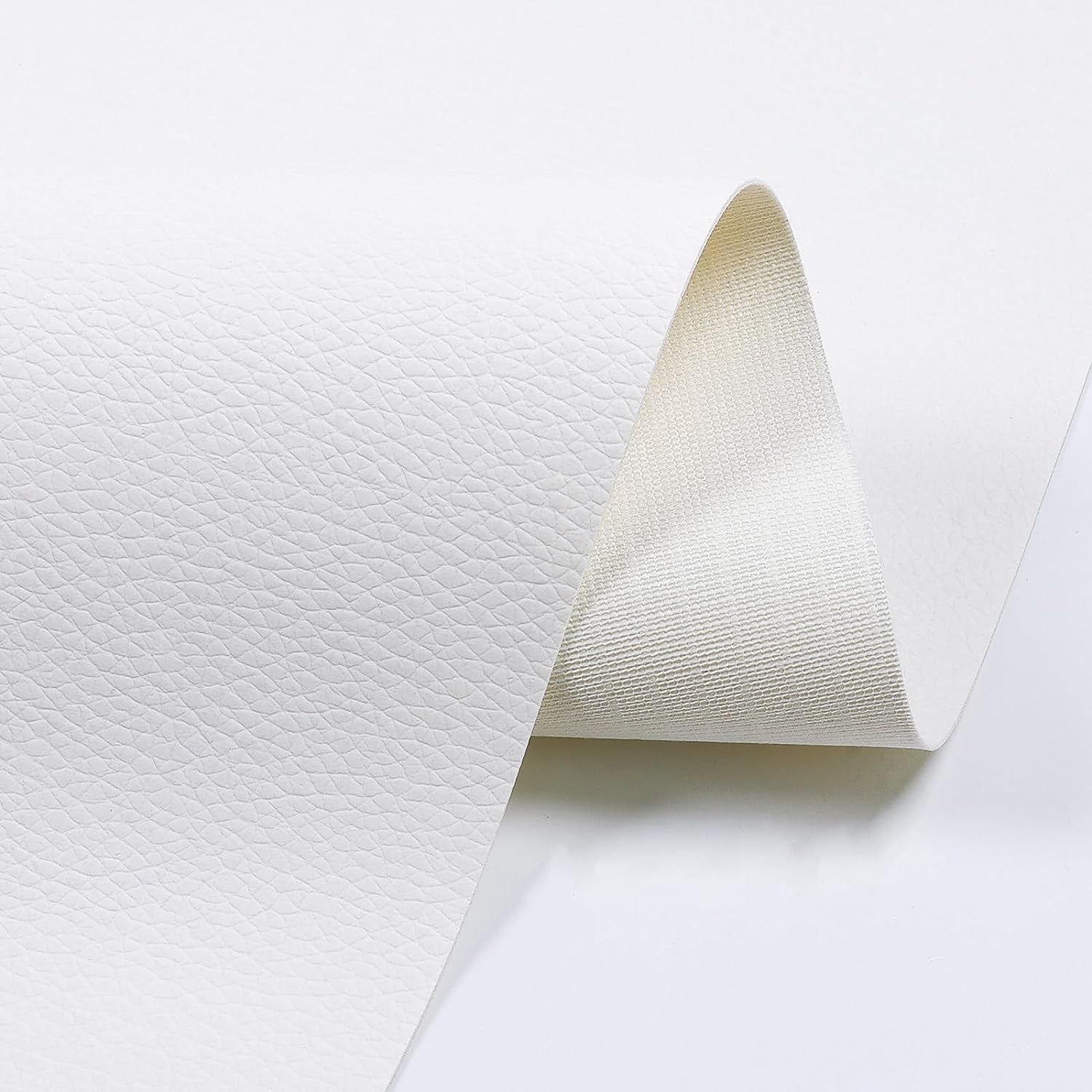 Vinyl Marine Synthetic Leather Fabric - 55"W Waterproof Vinyl Material 0.6mm Thick Soft Upholstery Leather Sheets for Car Headliner Furniture Sofa Boat Replacement Renovate - White