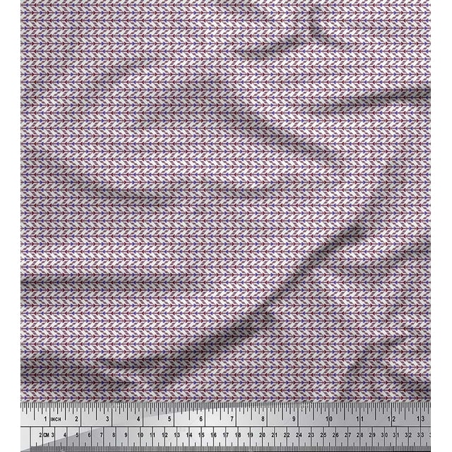 Soimoi Modal Satin Fabric Arrow Small Print Fabric by Yard 42 Inch Wide