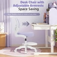 thumbnail image 2 of Hoffree Kids Desk Chair with Flipped Arms Wheels Ergonomic Study Chair with Footrest Adjustable Height Rolling Desk Chair for Teens Boys Girls in Study Room Purple, 2 of 10