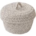 thumbnail image 1 of Small Cotton Rope with Lid for Baby Round Toy Storage Basket for Nursery, Office, Wardrobe - Khaki, 1 of 5