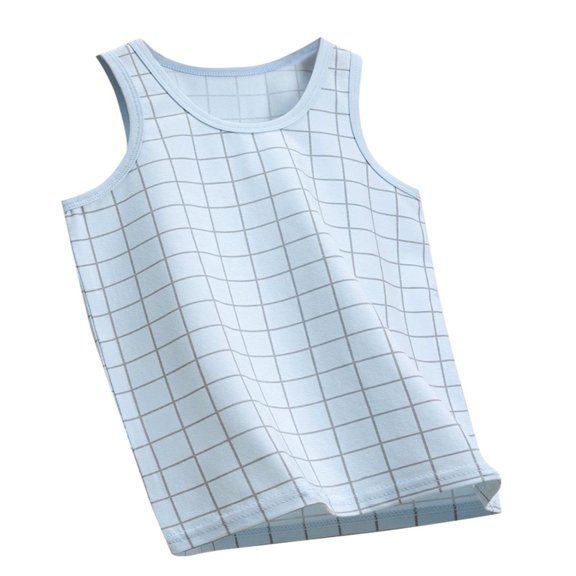 Afuyipoi Kids Basic Cotton Tank Top (2-14 Years) Soft Breathable Sleeveless Undershirt Round Neck Layering Top for Daily Casual Wear White 3/4