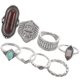 thumbnail image 3 of Juego de 8 anillos para mujer, estilo vintage étnico, con piedras preciosas exageradas, combinación de anillos para dedo, joyería para niñas., 3 of 6