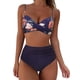 thumbnail image 3 of Traje de baño de mujer con escote en V profundo, cintura alta dividida, bikini sexy ajustado, 3 of 6