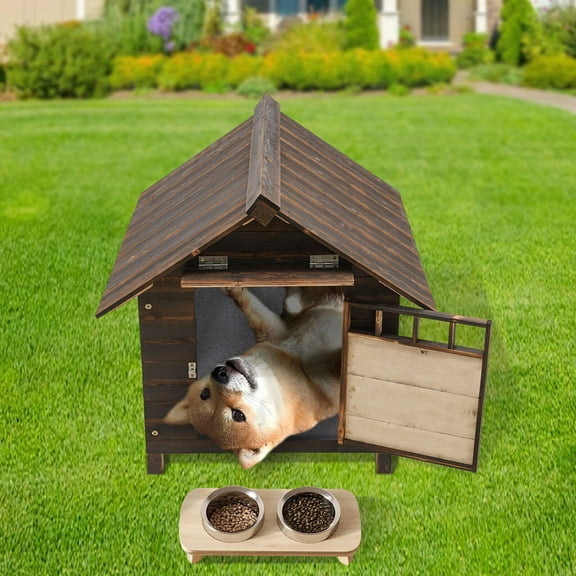 Pet House&Dog House with Window and Door for Dog within 10kg/22.05 lbs Brown