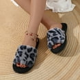 thumbnail image 6 of Fashion Leopard Faux Fur Home Slippers Women Autumn Winter Warm Plush Slides Woman Indoor Bedroom Soft Sole Fluffy Slippers (Pink,38-39), 6 of 6